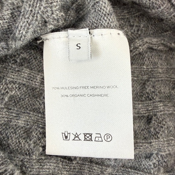 Almada Cable-Knit Merino + Cashmere Tank Top — Charcoal, Size S - Picture 4 of 4